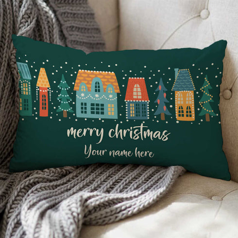 Personalized Merry Christmas Home Printed Pillow - Uncommongifts.in